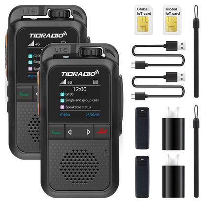 TIDRADIO TD G100 Global POC Radio with 1‑Year SIM Card – 4G LTE Walkie Talkie, 6000‑Mile Long‑Range IP67 Waterproof PTT Radio with free app odmaster 