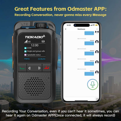 TIDRADIO TD G100 Global POC Radio with 1‑Year SIM Card – 4G LTE Walkie Talkie, 6000‑Mile Long‑Range IP67 Waterproof PTT Radio with free app odmaster 