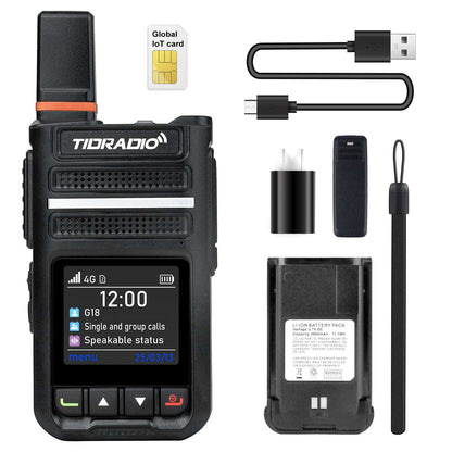 TIDRADIO TD-G18 Global Walkie Talkies Unlimited Range Compatible with TD-M15 TD-M13, TD-G100 , Long Distance 6000 Miles 4G LTE POC Radio, Nationwide PTT Two Way Radio with sim Card Free Platform Odmaster