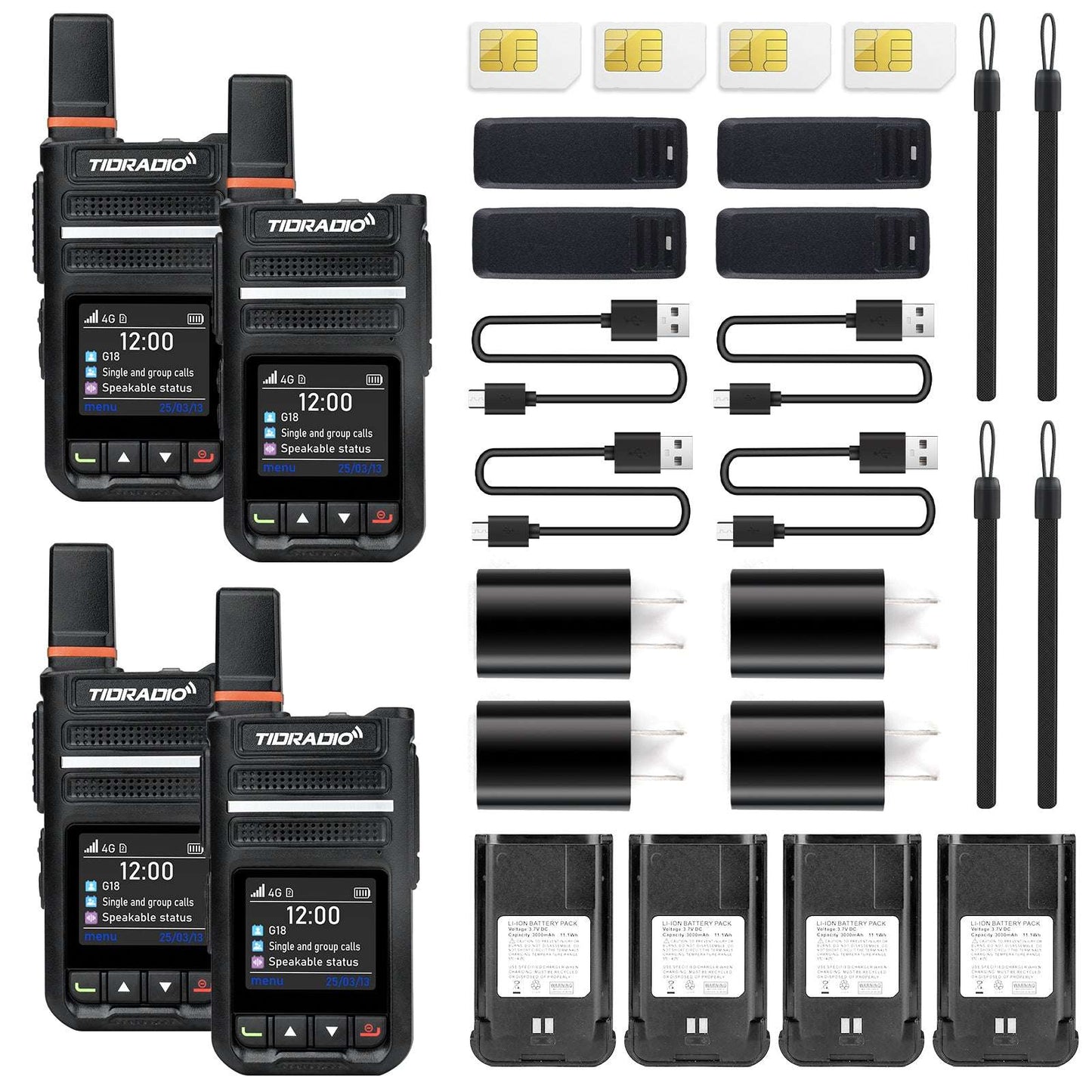 TIDRADIO TD-G18 Global Walkie Talkies Unlimited Range Compatible with TD-M15 TD-M13, TD-G100 , Long Distance 6000 Miles 4G LTE POC Radio, Nationwide PTT Two Way Radio with sim Card Free Platform Odmaster