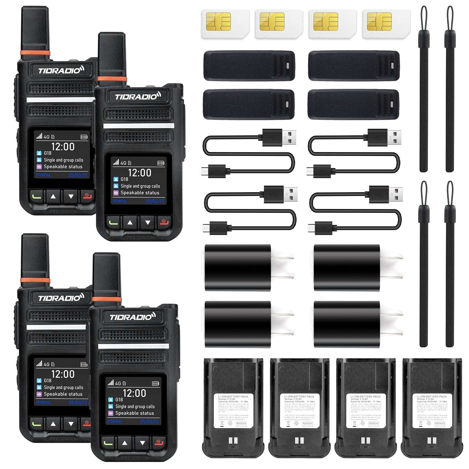 TIDRADIO TD-G18 Global Walkie Talkies Unlimited Range Compatible with TD-M15 TD-M13, TD-G100 , Long Distance 6000 Miles 4G LTE POC Radio, Nationwide PTT Two Way Radio with sim Card Free Platform Odmaster