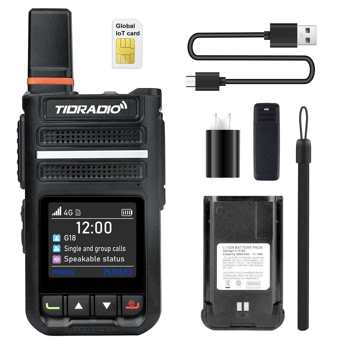 TIDRADIO TD-G18 Global Walkie Talkies Unlimited Range Compatible with TD-M15 TD-M13, TD-G100 , Long Distance 6000 Miles 4G LTE POC Radio, Nationwide PTT Two Way Radio with sim Card Free Platform Odmaster