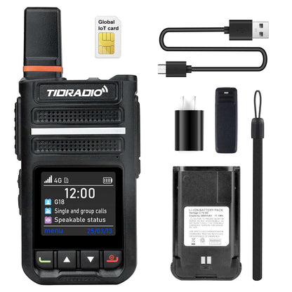 TIDRADIO TD-G18 Global Walkie Talkies Unlimited Range Compatible with TD-M15 TD-M13, TD-G100 , Long Distance 6000 Miles 4G LTE POC Radio, Nationwide PTT Two Way Radio with sim Card Free Platform Odmaster