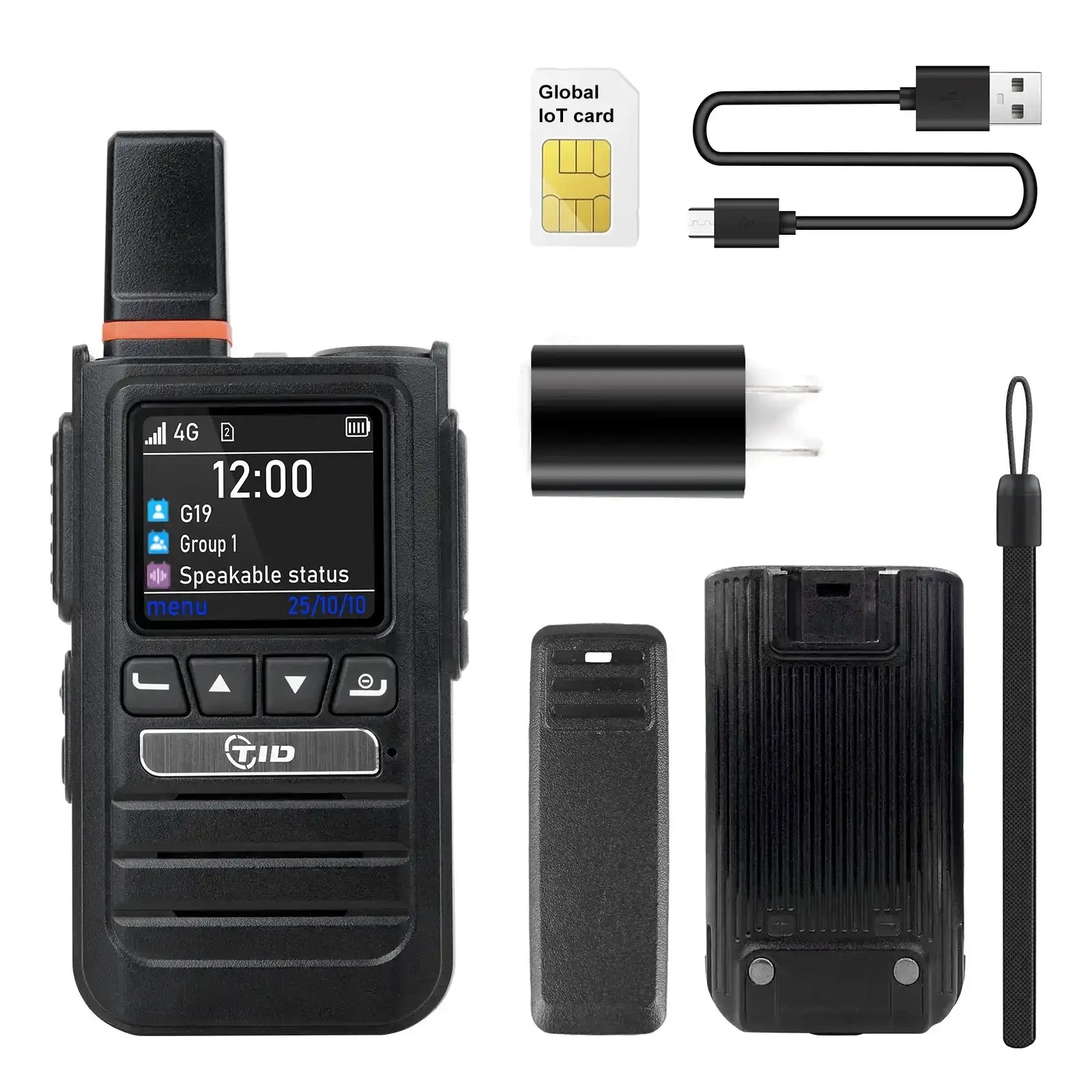 TIDRADIO TD G19 4G LTE PoC Radio Bluetooth AI Noise Cancelling Long Range Global Push to Talk Walkie Talkie Unlimited Range Two Way Radio for Family Security Logistics Business Communication