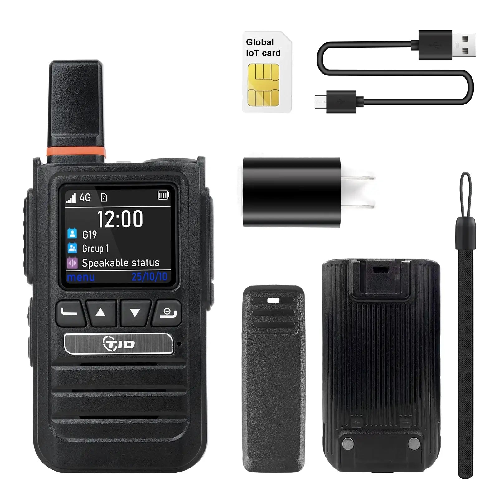 TIDRADIO TD G19 4G LTE PoC Radio Bluetooth AI Noise Cancelling Long Range Global Push to Talk Walkie Talkie Unlimited Range Two Way Radio for Family Security Logistics Business Communication