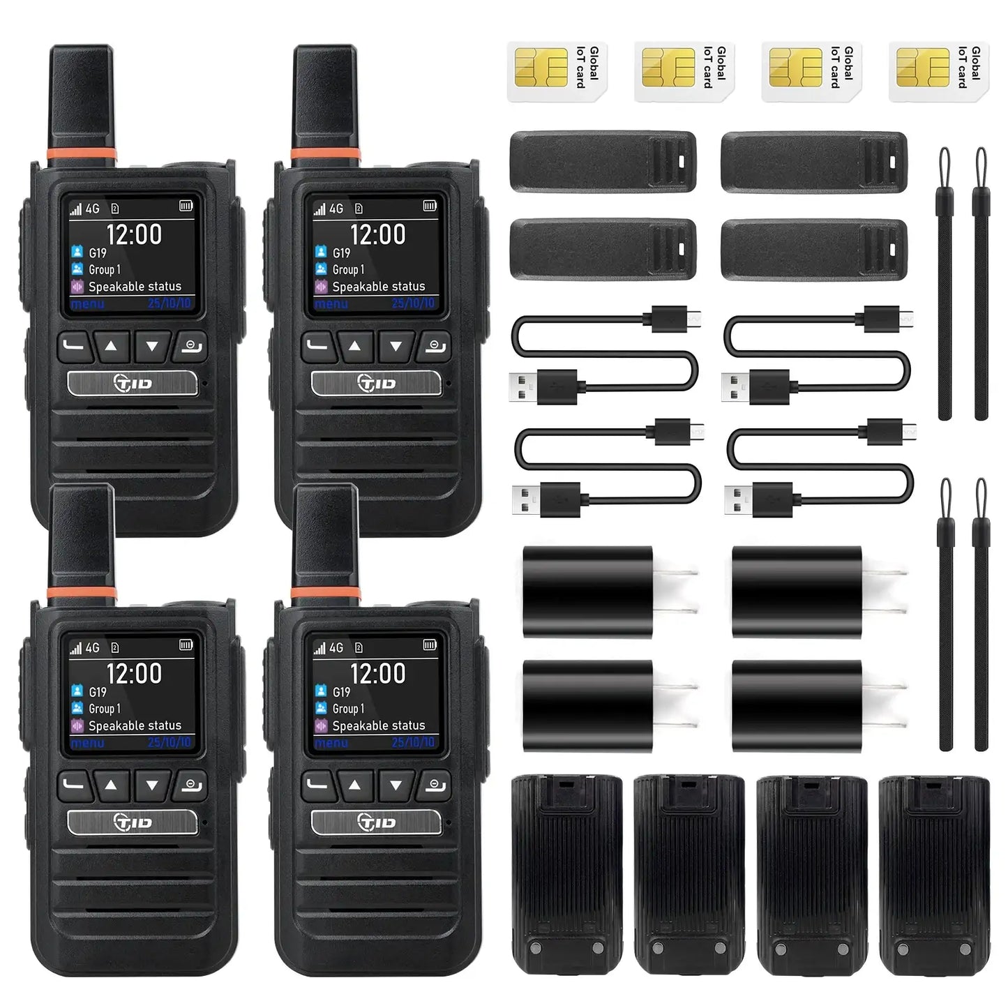 TIDRADIO TD G19 4G LTE PoC Radio Bluetooth AI Noise Cancelling Long Range Global Push to Talk Walkie Talkie Unlimited Range Two Way Radio for Family Security Logistics Business Communication