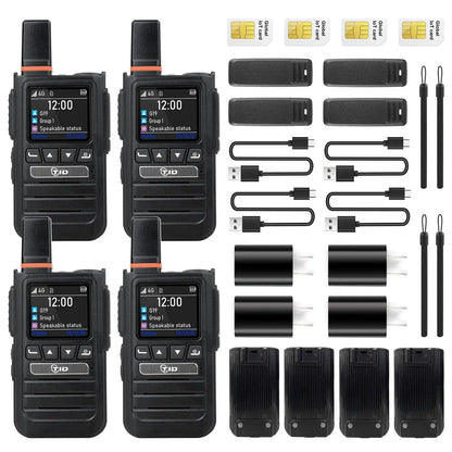 TIDRADIO TD G19 4G LTE PoC Radio Bluetooth AI Noise Cancelling Long Range Global Push to Talk Walkie Talkie Unlimited Range Two Way Radio for Family Security Logistics Business Communication