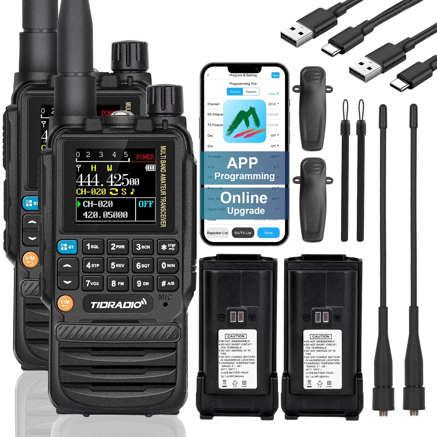 TIDRADIO TD-H3 SE Mini Ham Radio GMRS Long Range Handheld Two Way Radio NOAA Weather Rechargeable Walkie Talkies Dual PTT APP Programming USB-C Charging