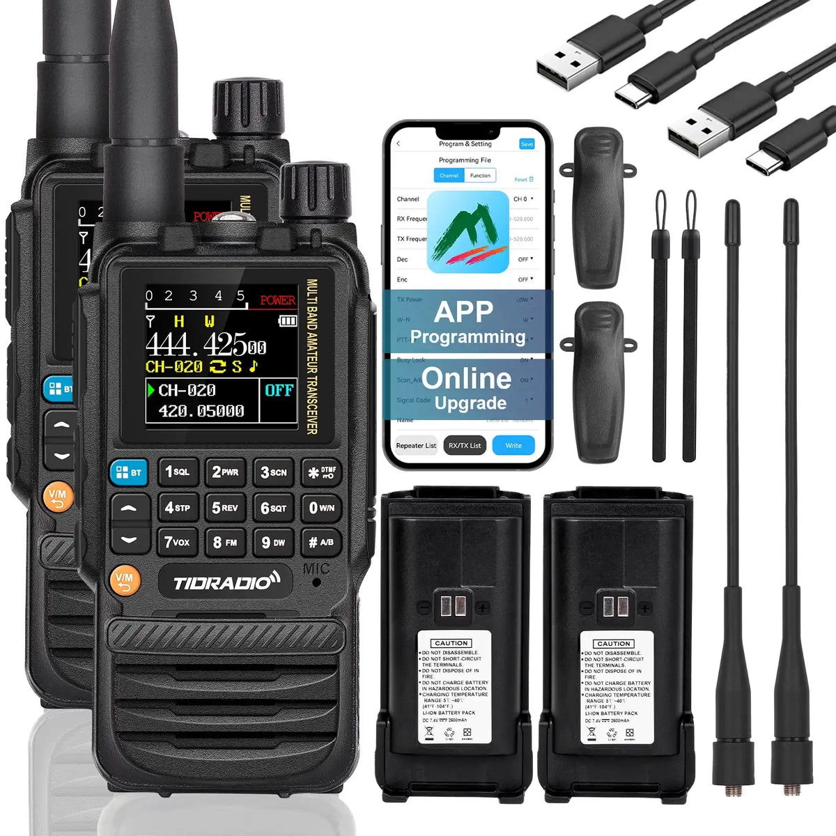 TIDRADIO TD-H3 SE Mini Ham Radio GMRS Long Range Handheld Two Way Radio NOAA Weather Rechargeable Walkie Talkies Dual PTT APP Programming USB-C Charging