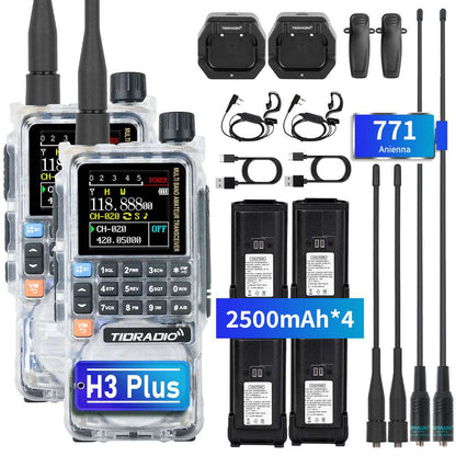 TIDRADIO TD-H3 Plus 5W High Power Ham GMRS Unlocked Receiver Global Repeater Bluetooth Air Band Long Range Wireless Programming AM FM airband  Wireless  Portable Radio with Upgradable firmware