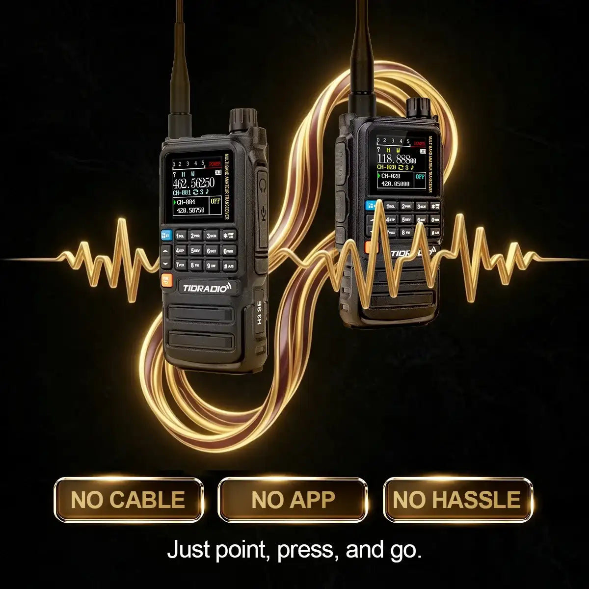 TIDRADIO TD-H3 SE Long Range Handheld Two Way Radio NOAA Weather Rechargeable Walkie Talkies Dual PTT APP Programming USB-C Charging