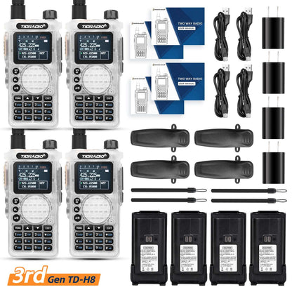 TIDRADIO TD-H8 Gen 3 Multi-Band Two-Way Radio – Unlocked Ham & GMRS, AirBand + TD-771 Long Antenna, USB-C Fast Charge, 2500 mAh Spare Battery, One-Key Frequency Match, DTMF/FM-AM, NOAA/VOX/SCAN Walkie-Talkie