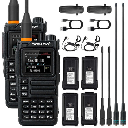 TIDRADIO TD H9 10 Watt GPS APRS Unlocked GMRS Ham Radio Multi Band Capable Bluetooth Connectivity Wireless Programming Frequency Spectrum Analysis SMS Message Text NOAA Weather Receiver Handheld Two Way Radio