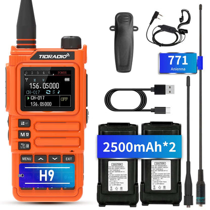 TIDRADIO TD H9 10W APRS GPS Handheld Radio UHF VHF AM FM Wireless Programming SMS Text HAM GMRS Long Range Walkie Talkie Orange