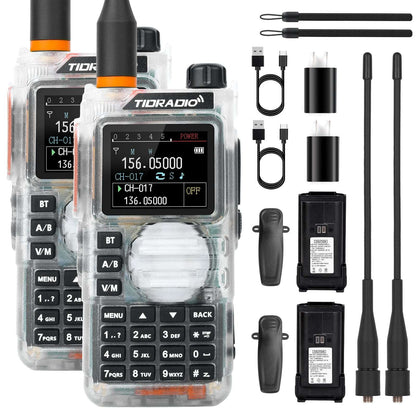 TIDRADIO TD-H9 10W Walkie-Talkies UHF VHF APRS & GPS RADIO, Spectrum Analyzer, 128MB Large Memory, SMS Texting, Customizable Screen, Global Repeater Compatible, Bluetooth, AM Airband, Programmable, Long-Range, Upgradable Firmware