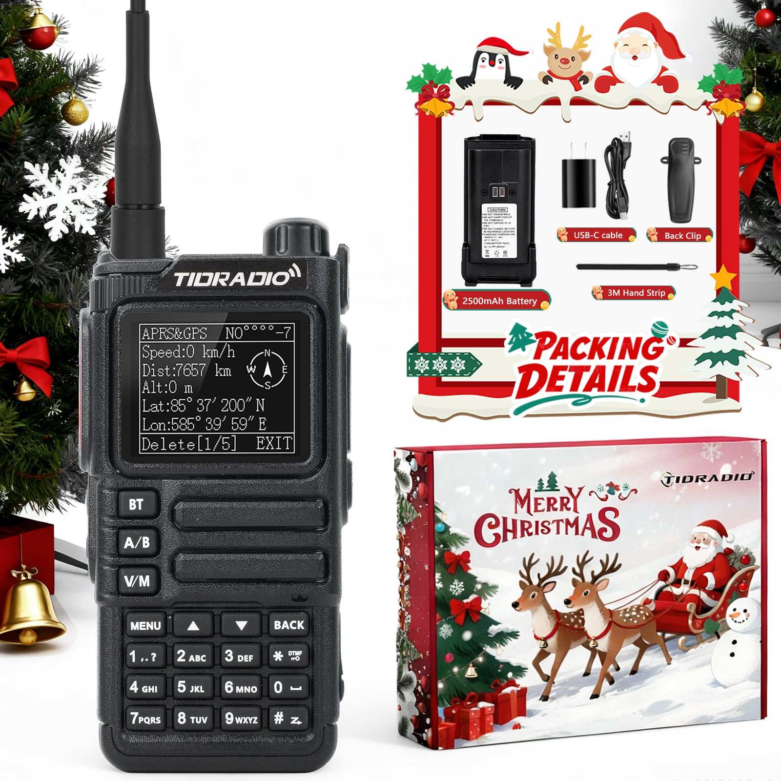 TIDRADIO TD-H9 10W UHF VHF APRS & GPS Tracker, Spectrum Analyzer, 128MB Large Memory, SMS Texting, Customizable Screen, Global Repeater Compatible, Bluetooth, AM Airband, Programmable, Long-Range, Upgradable Firmware