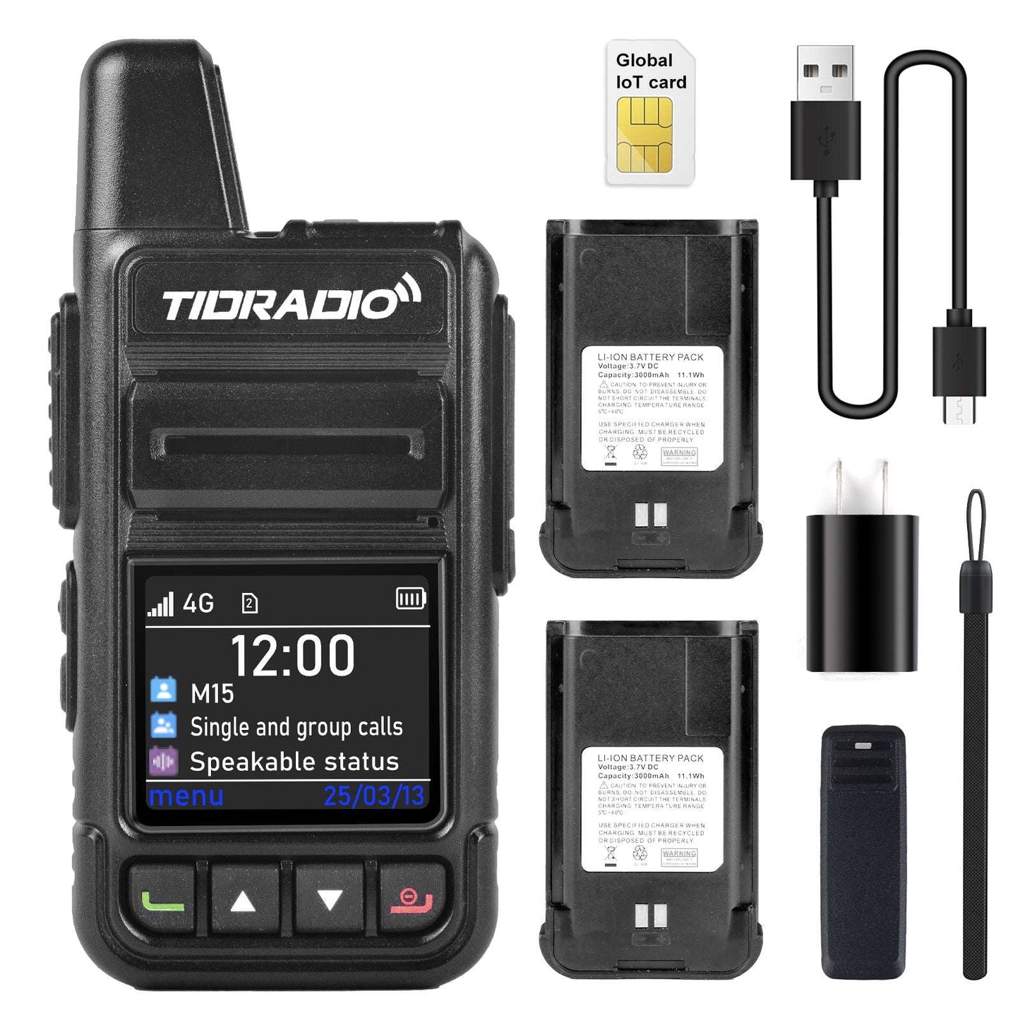 TIDRADIO TD-M15 Global PTT Unlimited Range Walkie Talkies 4G PoC Radio with FREE SIM Card FREE APP odmas