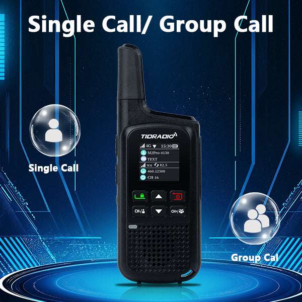 TIDRADIO 2w TD-M2 PRO Global Walkie Talkie Long Range 4G Cellular Network PoC Radios + FRS, Dual-Mode-Standby-PTT SIM Card with free app odmaster