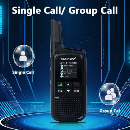 TIDRADIO 2w TD-M2 PRO Global Walkie Talkie Long Range 4G Cellular Network PoC Radios + FRS, Dual-Mode-Standby-PTT SIM Card with free app odmaster