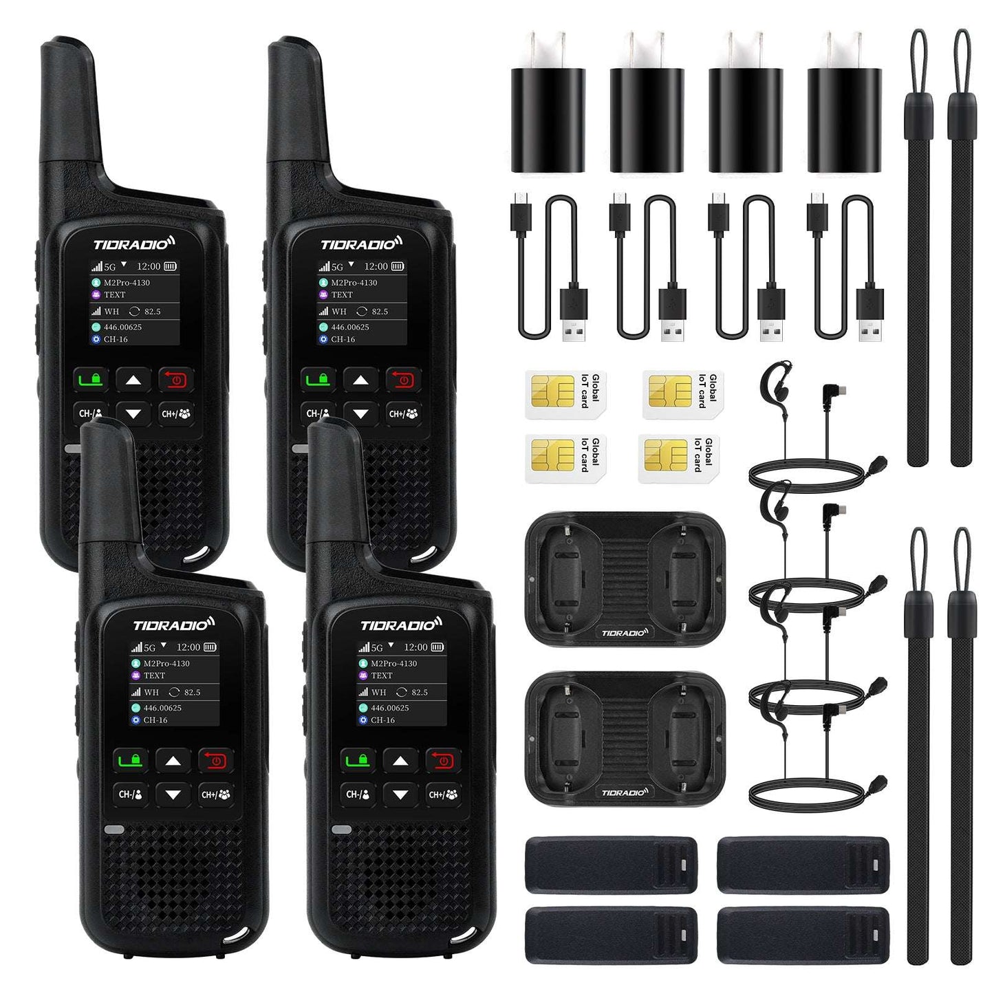 TIDRADIO TD M2 Pro Unlimited Range Global Walkie Talkie Dual Mode 4G LTE PoC Radio with SIM Card and FRS Two Way Radio Long Range Global PTT Communication Device for Family Business Company Outdoor Use