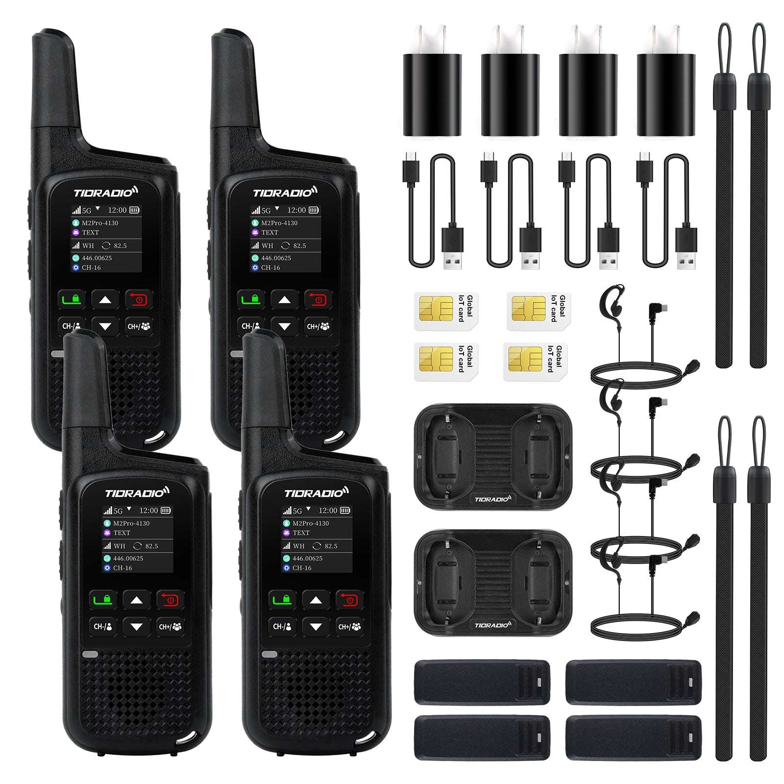 TIDRADIO TD M2 Pro Unlimited Range Global Walkie Talkie Dual Mode 4G LTE PoC Radio with SIM Card and FRS Two Way Radio Long Range Global PTT Communication Device for Family Business Company Outdoor Use