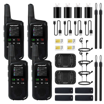 TIDRADIO TD M2 Pro Unlimited Range Global Walkie Talkie Dual Mode 4G LTE PoC Radio with SIM Card and FRS Two Way Radio Long Range Global PTT Communication Device for Family Business Company Outdoor Use
