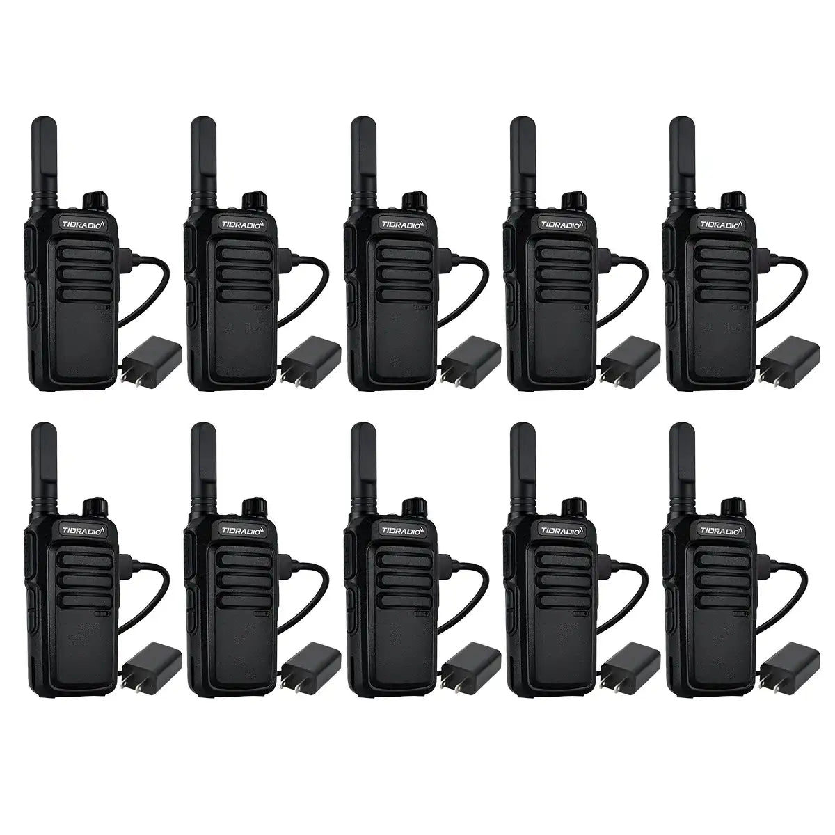 TIDRADIO TD M7 Walkie Talkies Long Range 10 Pack Rechargeable Two Way Radios for Adults with Bluetooth Earpiece Mic Noise Reduction 2000mAh Battery