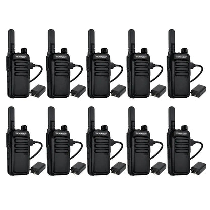 TIDRADIO TD M7 Walkie Talkies Long Range 10 Pack Rechargeable Two Way Radios for Adults with Bluetooth Earpiece Mic Noise Reduction 2000mAh Battery