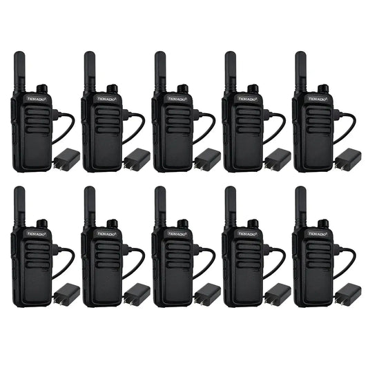 TIDRADIO TD M7 Walkie Talkies Long Range 10 Pack Rechargeable Two Way Radios for Adults with Bluetooth Earpiece Mic Noise Reduction 2000mAh Battery