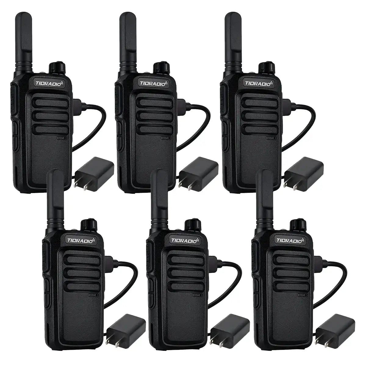 TIDRADIO TD M7 Walkie Talkies Long Range 6 Pack Rechargeable Two Way Radios for Adults with Bluetooth Earpiece Mic Noise Reduction 2000mAh Battery