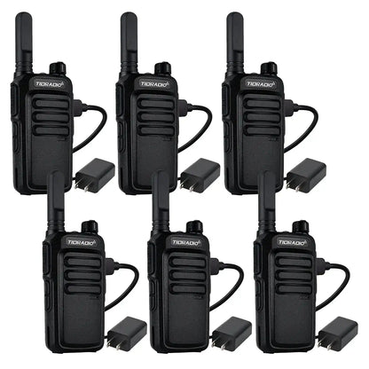 TIDRADIO TD M7 Walkie Talkies Long Range 6 Pack Rechargeable Two Way Radios for Adults with Bluetooth Earpiece Mic Noise Reduction 2000mAh Battery