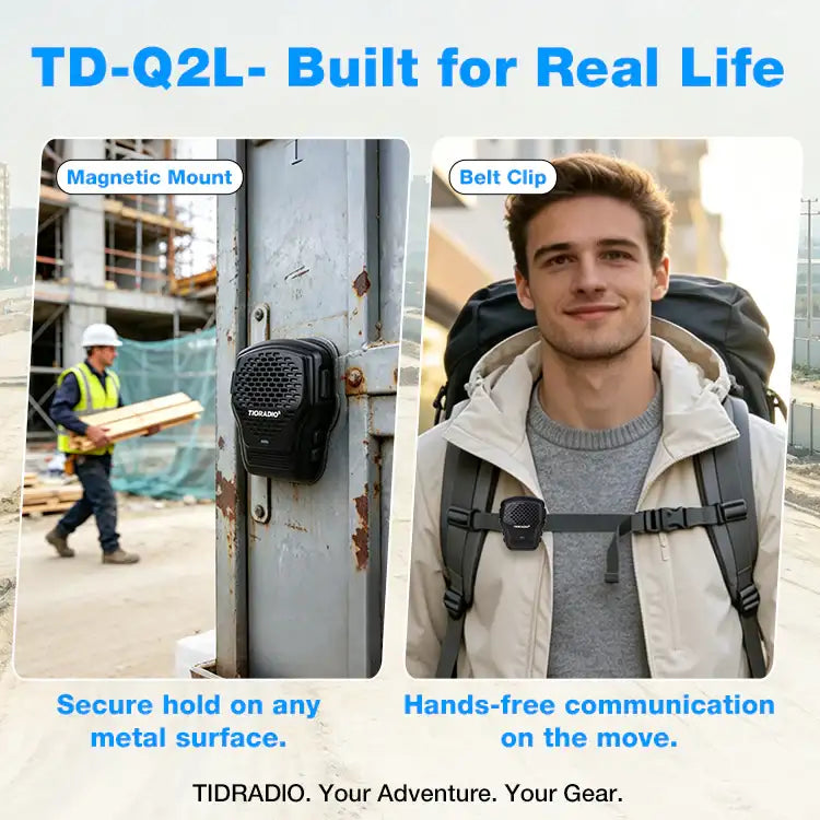 TIDRADIO Wireless Speaker Microphone with Programmer Adapter 2 Pin K Port for GMRS Ham Radio TD H9 H3 Plus Baofeng UV 5R Mini 5RM GM 15PRO UV 32 888S RT22 Walkie Talkie Zello APP USB C Charging Accessory