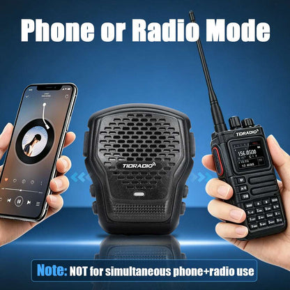 TIDRADIO Wireless Speaker Mic with Programmer Adapter,for 2-Pin K-Port GMRS/Ham Radio TD-H9 H3 Plus Baofeng UV-5R Mini 5RM GM-15PRO UV-32 888S RT22 Walkie Talkies Accessories,Zello APP,USB-C Charging
