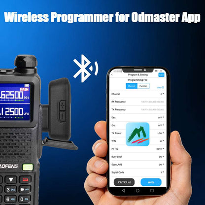TIDRADIO Wireless Speaker Mic with Programmer Adapter,for 2-Pin K-Port GMRS/Ham Radio TD-H9 H3 Plus Baofeng UV-5R Mini 5RM GM-15PRO UV-32 888S RT22 Walkie Talkies Accessories,Zello APP,USB-C Charging
