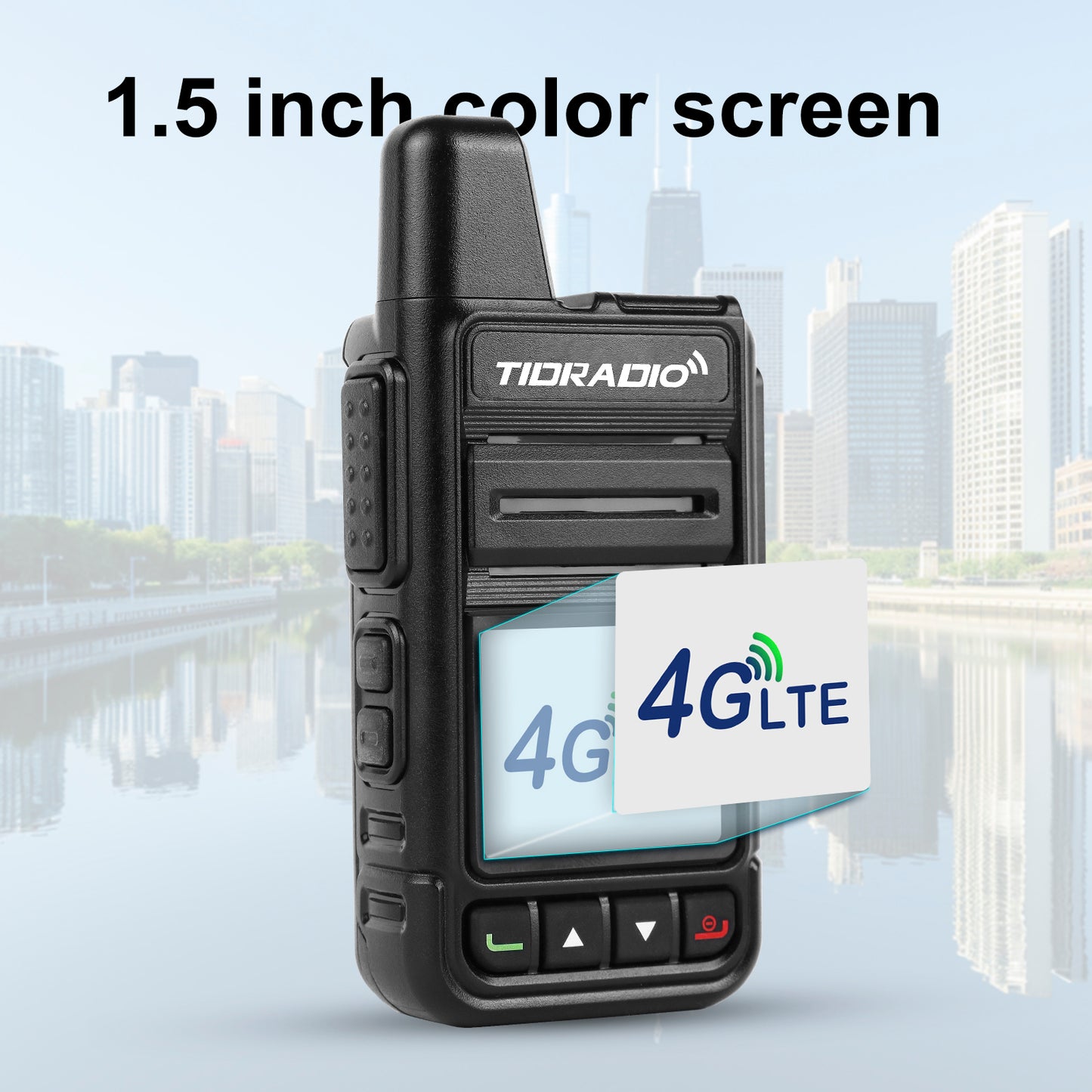TIDRADIO TD‑M15 Global Cat‑1 POC Radio with 1‑Year SIM Card – 4G LTE Walkie Talkie, 5000‑Mile Long‑Range IP67 Waterproof PTT Radio for Hiking, Camping & Outdoor Security

