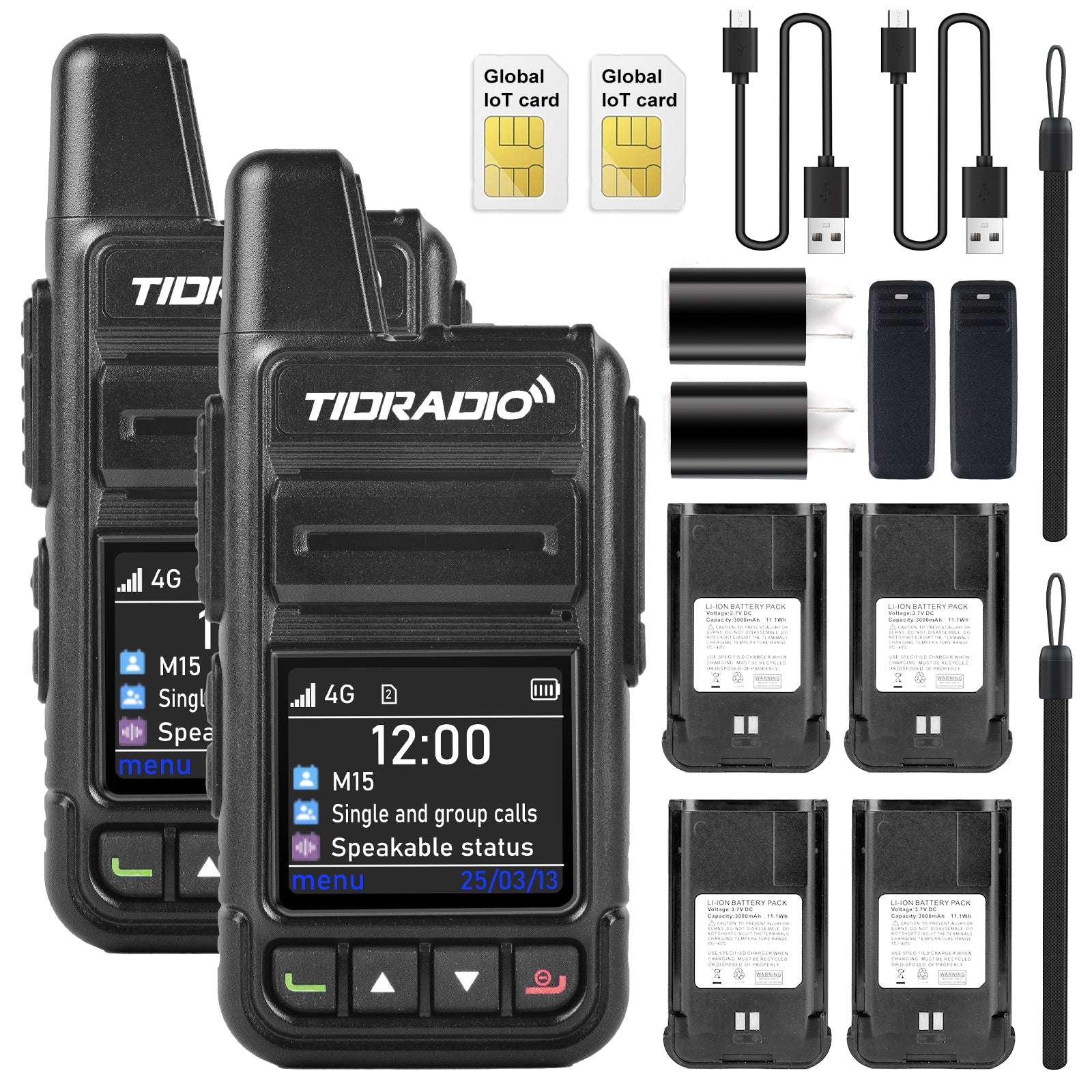 TIDRADIO TD-M15 Global PTT Unlimited Range Walkie Talkies 4G PoC Radio with FREE SIM Card FREE APP odmas