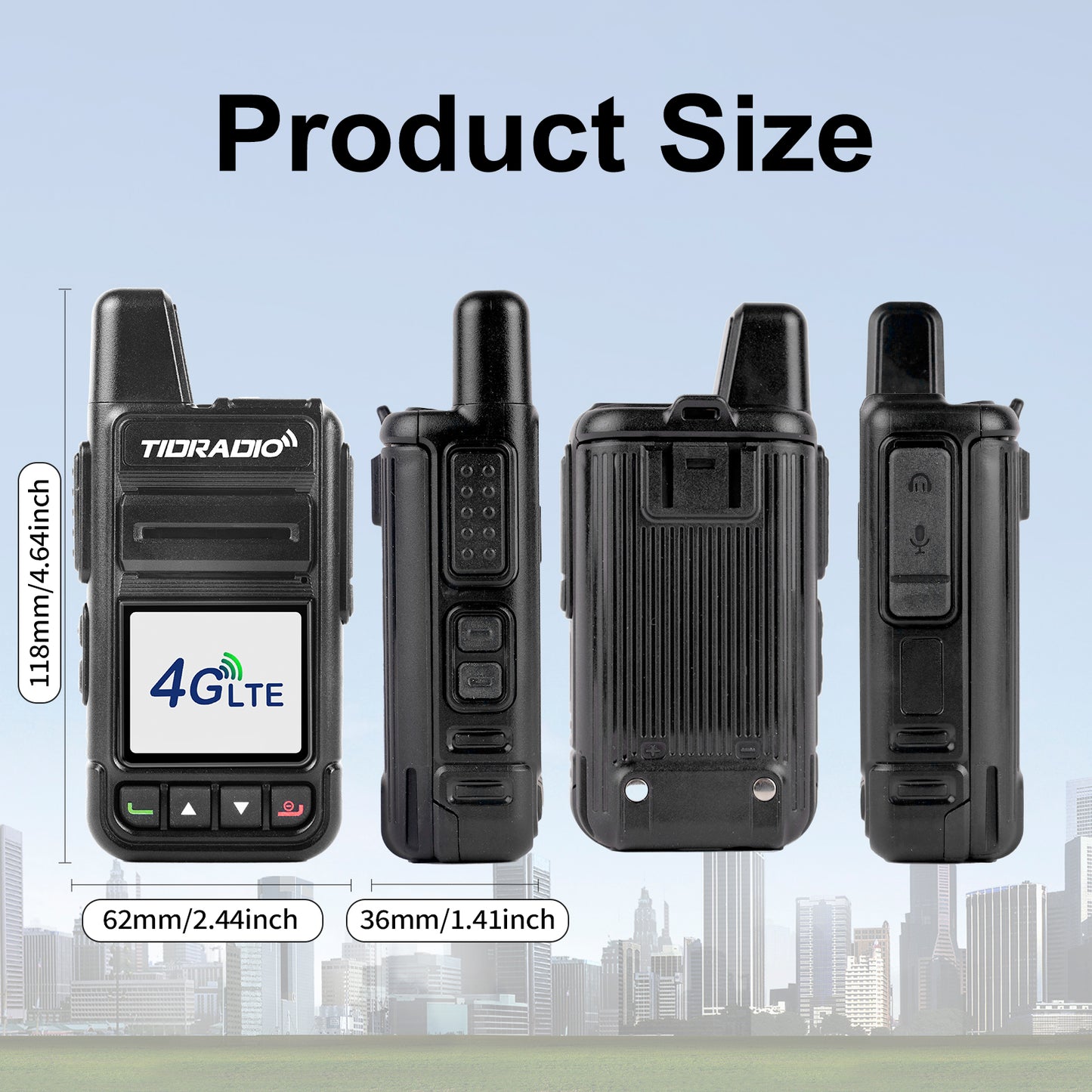 TIDRADIO TD‑M15 Global Cat‑1 POC Radio with 1‑Year SIM Card – 4G LTE Walkie Talkie, 5000‑Mile Long‑Range IP67 Waterproof PTT Radio for Hiking, Camping & Outdoor Security