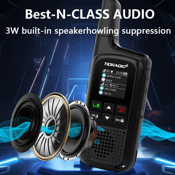 TIDRADIO 2w TD-M2 PRO Global Walkie Talkie Long Range 4G Cellular Network PoC Radios + FRS, Dual-Mode-Standby-PTT SIM Card with free app odmaster