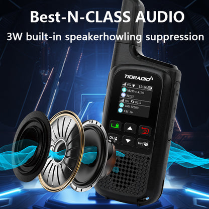 TIDRADIO 2w TD-M2 PRO Global Walkie Talkie Long Range 4G Cellular Network PoC Radios + FRS, Dual-Mode-Standby-PTT SIM Card with free app odmaster