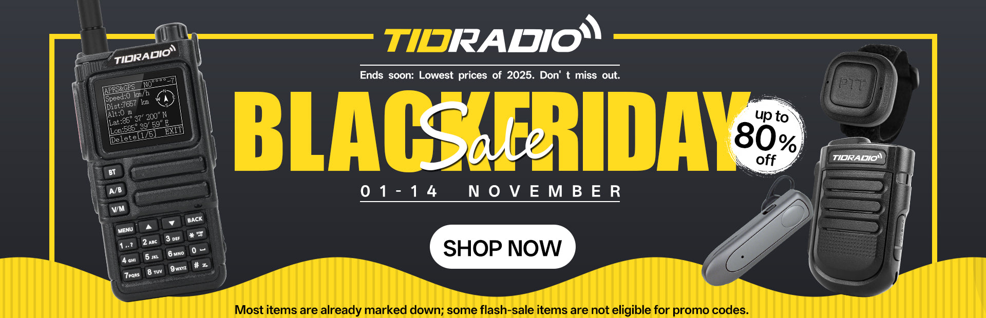 TIDRADIO Black Friday 80% Off Deal Cyber Monday Ham GMRS DMR POC 4G Bluetooth walkie talkie APRS GPS Radio