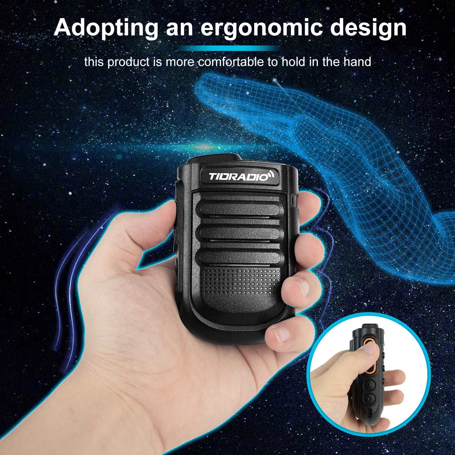 TIDRADIO Bluetooth Hands-Free Car Speakerphone & PoC Radio Mic for Mobile Phone & H3-PLUS – In-Car & Outdoor Wireless PTT Microphone Kit with Noise-Cancelling, Windscreen & Helmet Mount, Rugged Bluetooth Speaker Mic, Multi-Device Connectivity, and Cycling Handsfree