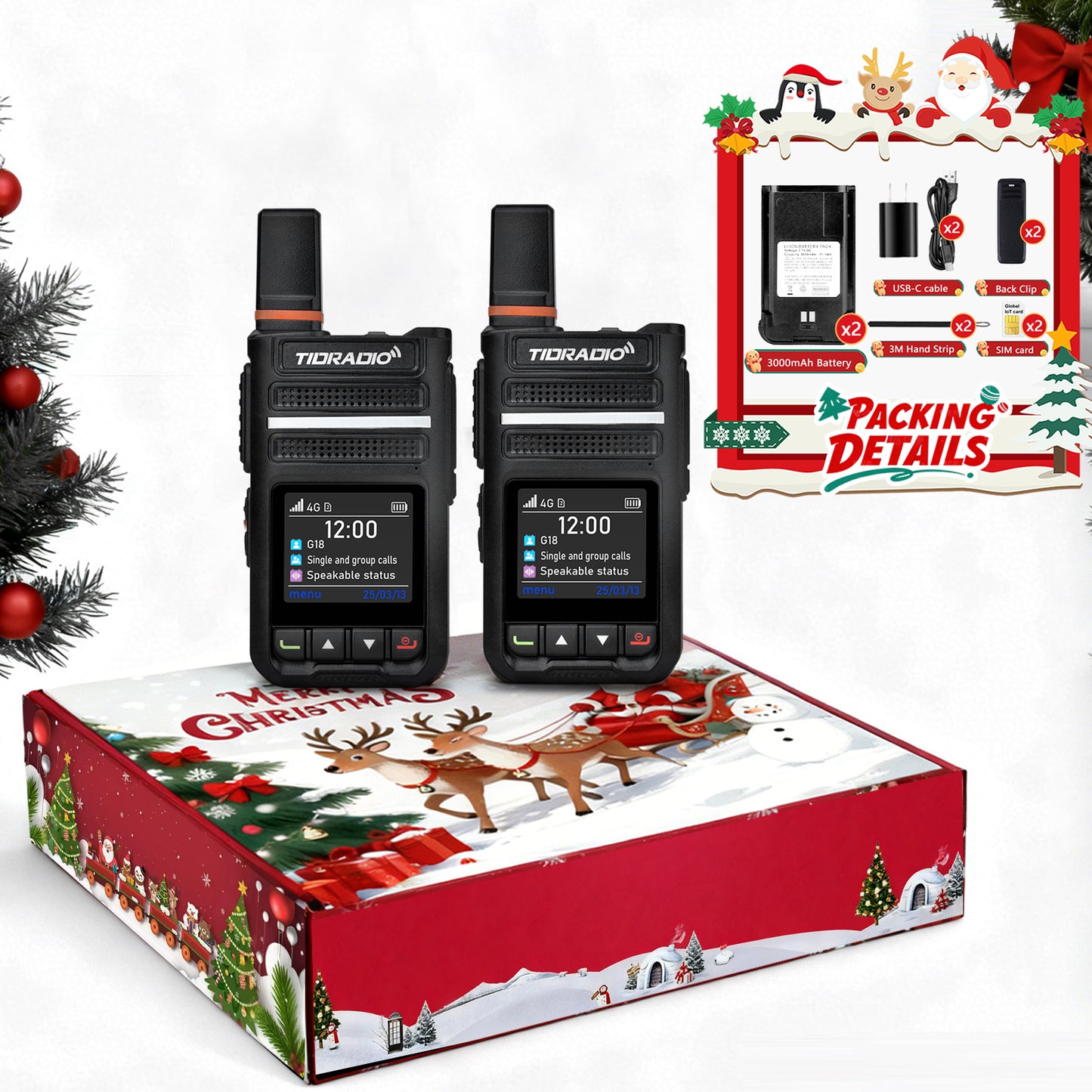 TIDRADIO Christmas HAM GMRS UNLOCKED UHF VHF POC Walkie-Talkie Gift Box (TD-H9, TD-H3 Plus, TD-H8 3rd-Gen, TD- M15, TD-M13, TD-G18, TD-G100, TD-M2 Pro)