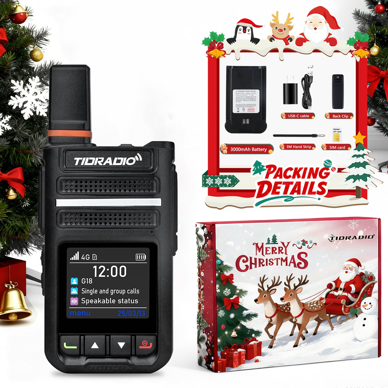 TIDRADIO Christmas HAM GMRS UNLOCKED UHF VHF POC Walkie-Talkie Gift Box (TD-H9, TD-H3 Plus, TD-H8 3rd-Gen, TD- M15, TD-M13, TD-G18, TD-G100, TD-M2 Pro)