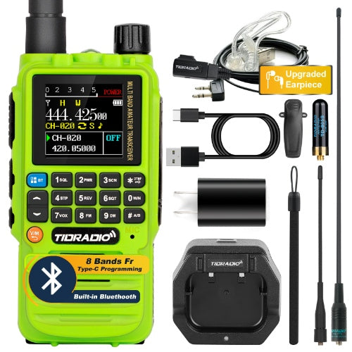 TIDRADIO TD-H3 Analog Ham & GMRS Dual Band Handheld Transceiver – VHF/UHF Long Range Portable Two-Way Amateur Radio for Preppers, Hikers & Outdoor Survival, Programmable Multi-Band Walkie Talkie with NOAA Weather Scanner, FM/AM, DTMF, Channel Scan, FCC Licensed Emergency Communication Kit (Type-C Fast Charge, Wireless Programming