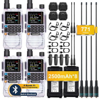 TIDRADIO TD-H3 Ham GMRS Unlocked Radio Multi-Band Receiving Long Range Walkie Talkies USB-C Programming & Charging,2500mAh Battery AM/FM Reception,Wireless Radio Replication DTMF NOAA VOX SCAN,Support Chirp 4 Packs