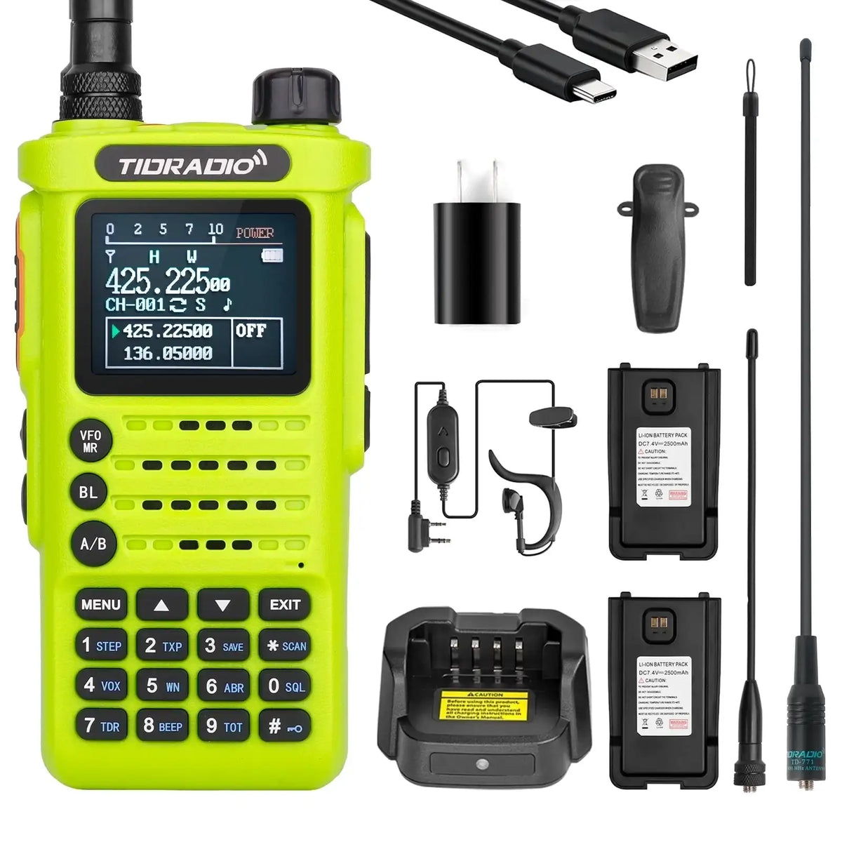TIDRADIO H8 Plus Ham GMRS Unlocked Radio Handheld, Bluetooth-Headphone-connectable, AM, FM, UHF, VHF, NOAA, SMS