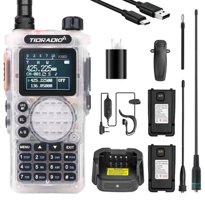 TIDRADIO H8 Plus Ham GMRS Unlocked Radio Handheld, Bluetooth-Headphone-connectable, AM, FM, UHF, VHF, NOAA, SMS
