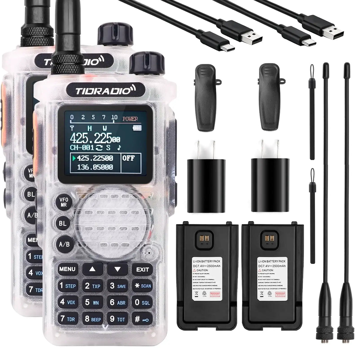 TIDRADIO H8 Plus Ham GMRS Unlocked Radio Handheld, Bluetooth-Headphone-connectable, AM, FM, UHF, VHF, NOAA, SMS