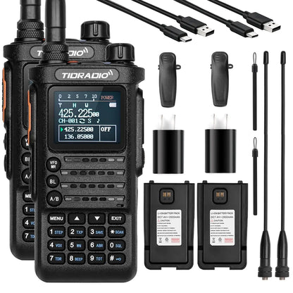 TIDRADIO TD-H8 Plus Ham GMRS Unlocked Radio Handheld, Bluetooth-Headphone-connectable, AM, FM, UHF, VHF, NOAA, SMS