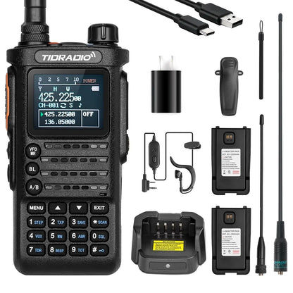 TIDRADIO H8 Plus Ham GMRS Unlocked Radio Handheld, Bluetooth-Headphone-connectable, AM, FM, UHF, VHF, NOAA, SMS